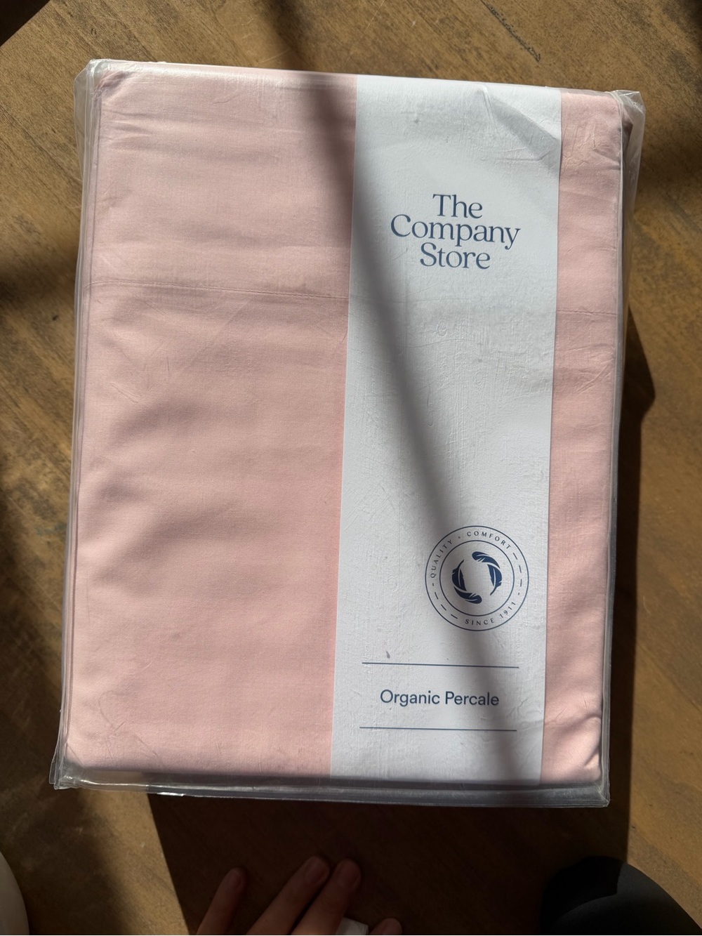 The Company Store Organic Percale Sheet Set; Size: Full; Color: Petal Pink - Picture 5 of 5